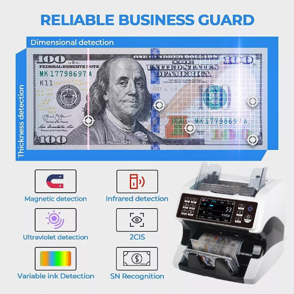 AL-920A Money Counter Multi-Detections - High-Accuracy Money Counting Machine