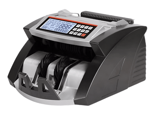 RUNTOP AU-100 Money Counter Side View – High-Speed Cash Counting Machine for AUD