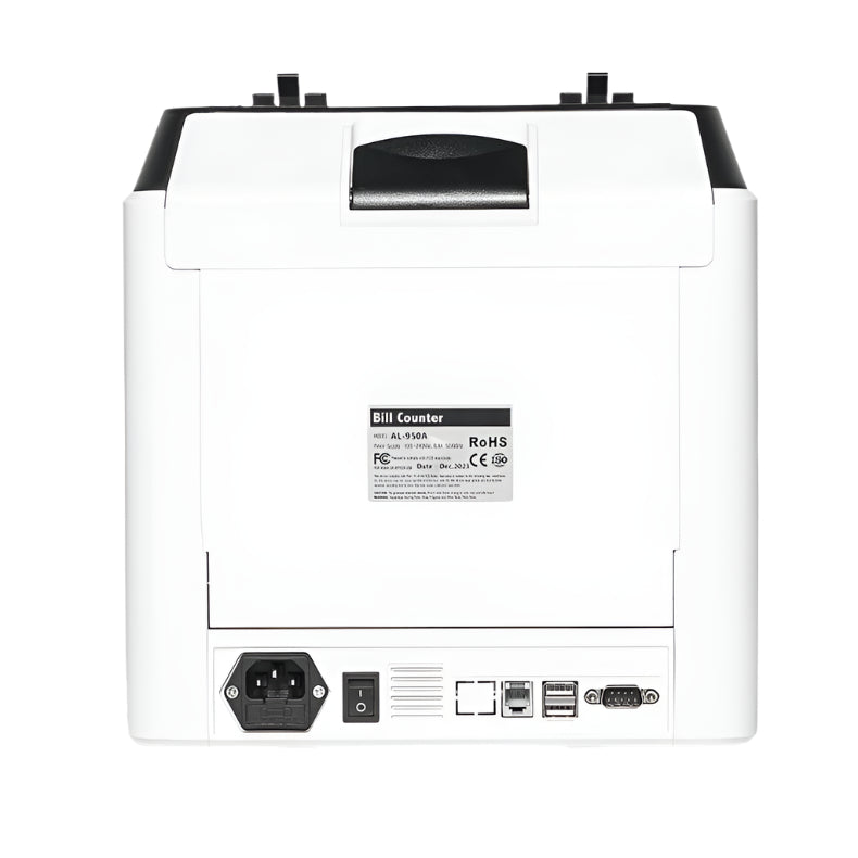 AU-900 Money Counter Back View – High-Speed Money Counting Machine