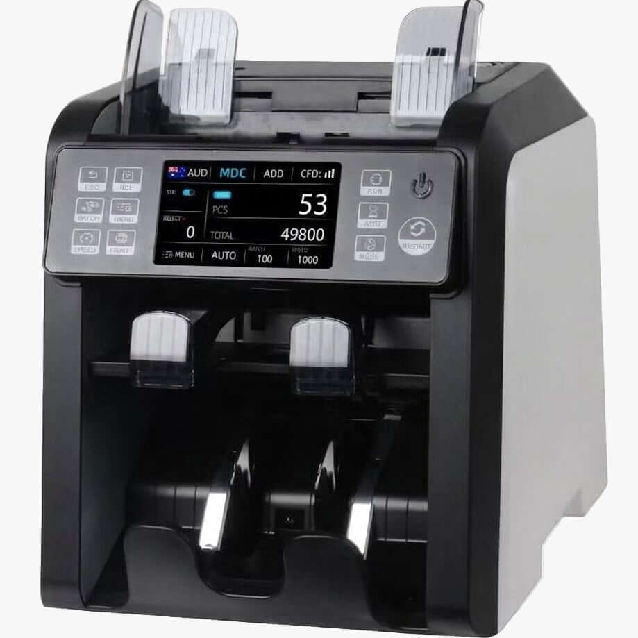 AU-900 Money Counter Front View – High-Speed Cash Counter Machine, Ideal for AUD