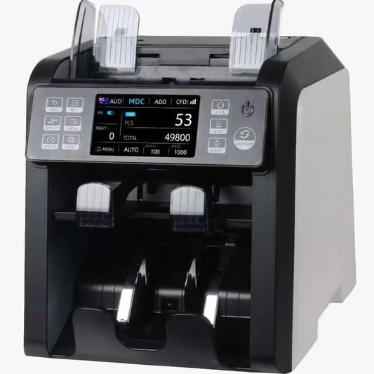 AU-900 Money Counter Front View – High-Speed Cash Counter Machine, Ideal for AUD